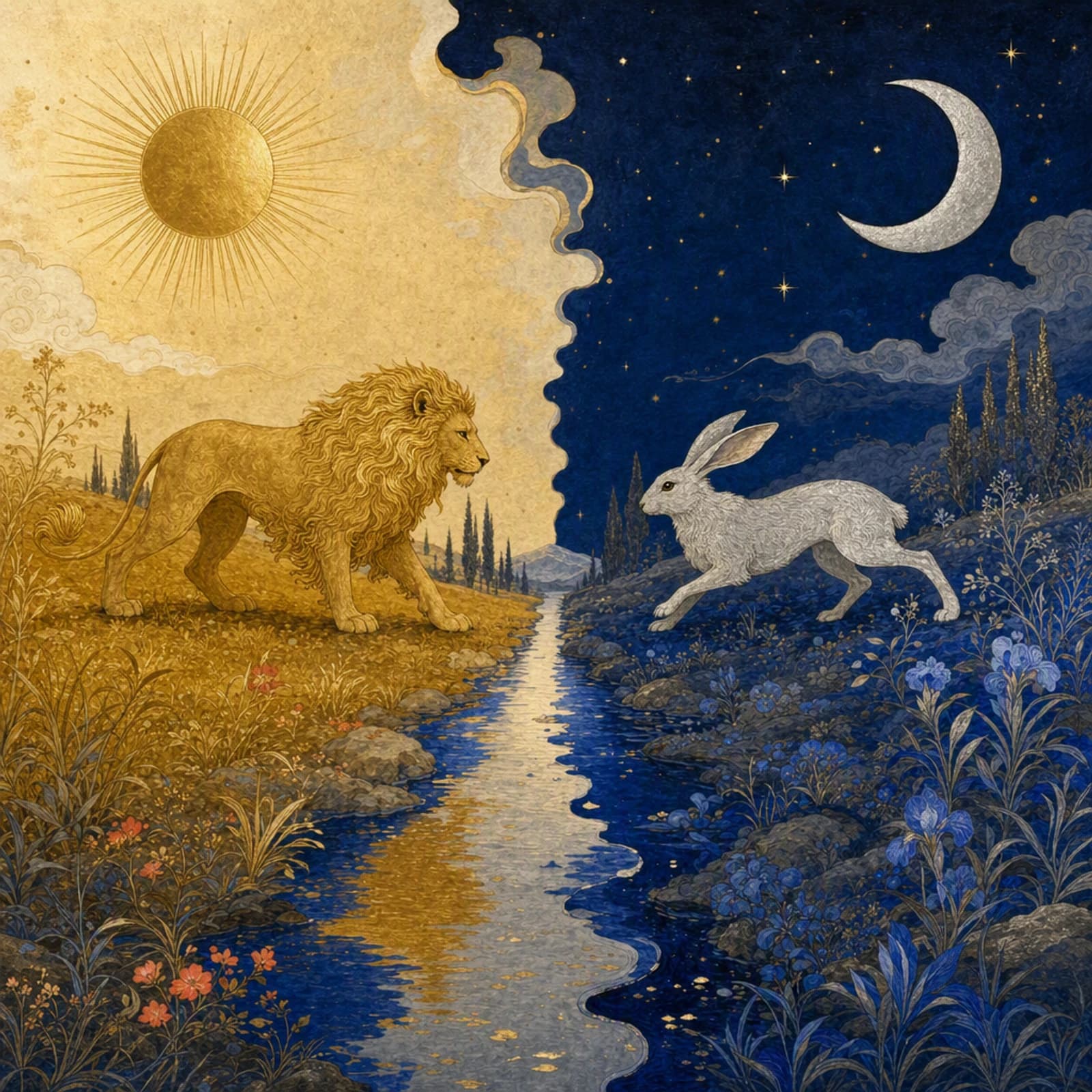 Sun and Moon Cosmic Balance Art Print